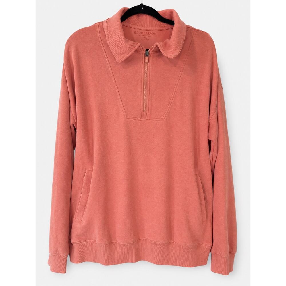 Recreation Thread Supply Half Zip Pullover Women X-Large Terracotta Athleisure